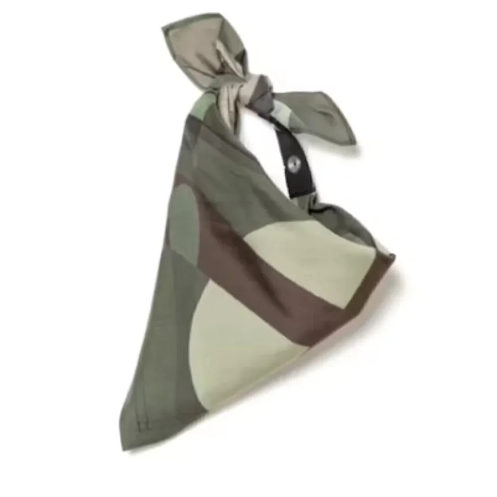 SACAI x KAWS Kid's Bib Bandana Camouflage Print Green Snap Closure